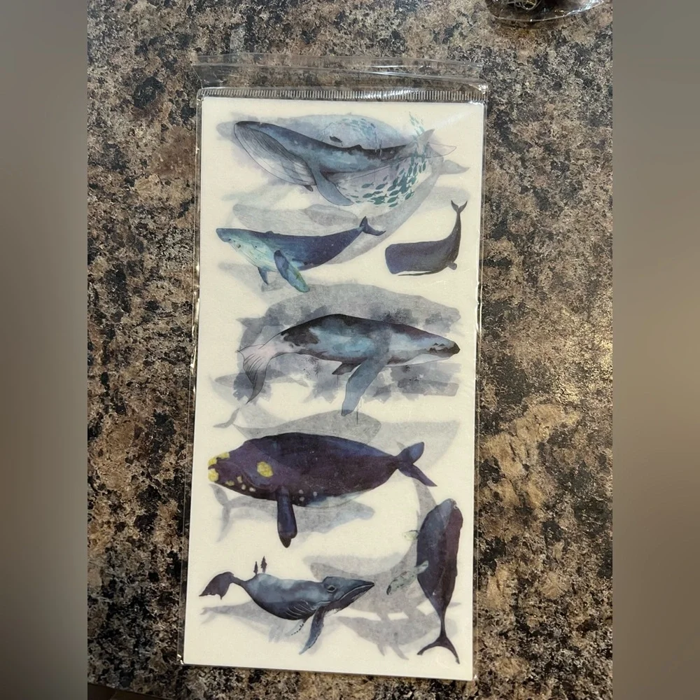 $3 WHALE STICKERS. 3 SHEETS. $3 if bundled - Picture 3 of 4